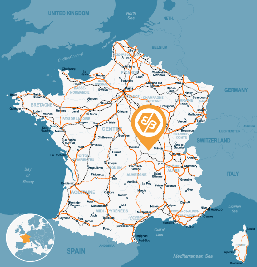 Carte de France Essieux Bourgogne